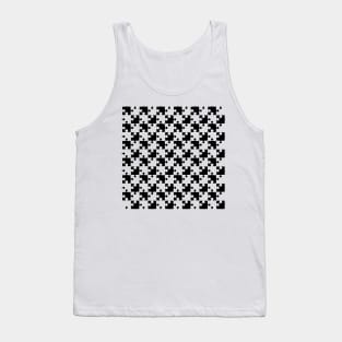 Black and white checkerboard puzzle design Tank Top